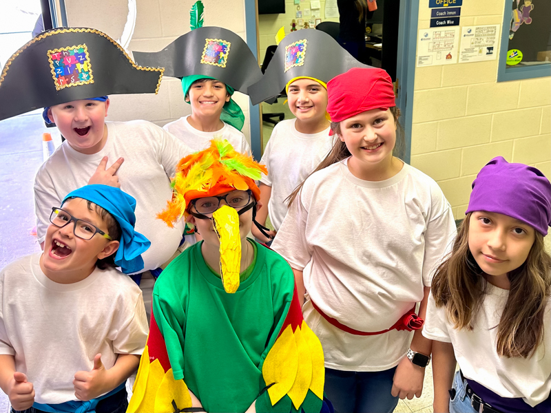 students dressed in pirate attire